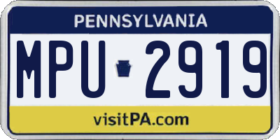 PA license plate MPU2919