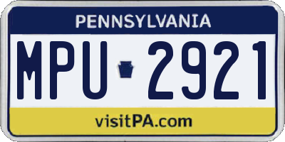 PA license plate MPU2921