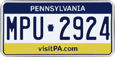 PA license plate MPU2924
