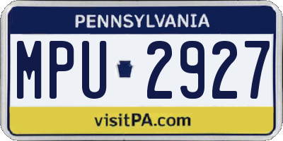 PA license plate MPU2927