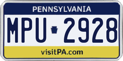PA license plate MPU2928