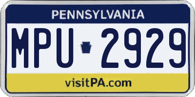 PA license plate MPU2929