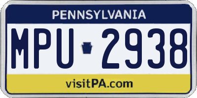 PA license plate MPU2938
