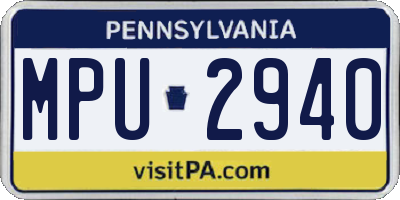 PA license plate MPU2940