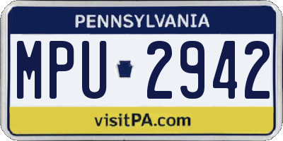 PA license plate MPU2942