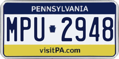 PA license plate MPU2948