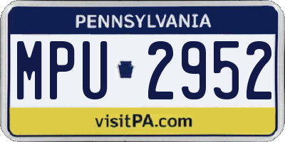 PA license plate MPU2952