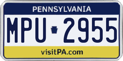 PA license plate MPU2955