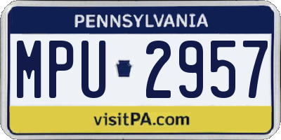 PA license plate MPU2957