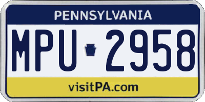 PA license plate MPU2958
