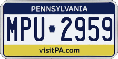 PA license plate MPU2959
