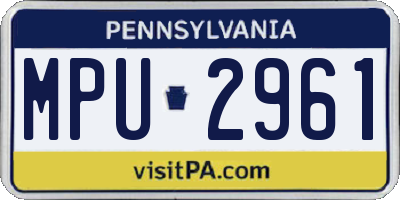 PA license plate MPU2961
