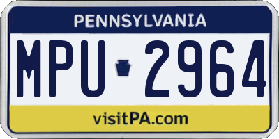 PA license plate MPU2964