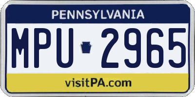 PA license plate MPU2965