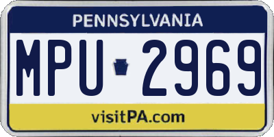 PA license plate MPU2969
