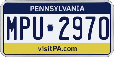PA license plate MPU2970