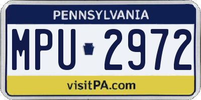 PA license plate MPU2972