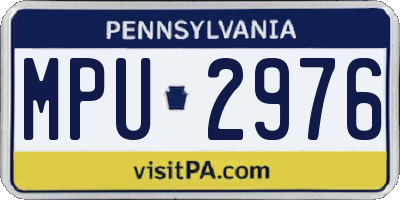 PA license plate MPU2976
