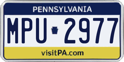 PA license plate MPU2977