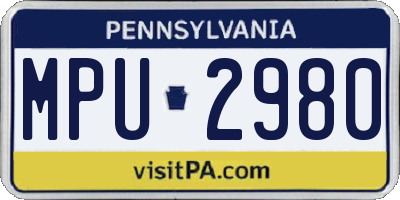 PA license plate MPU2980