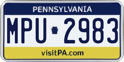 PA license plate MPU2983