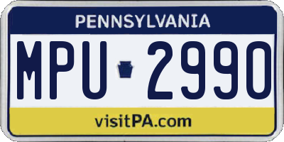 PA license plate MPU2990