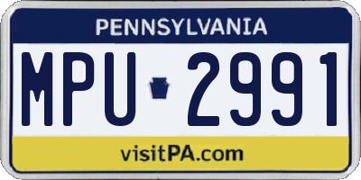 PA license plate MPU2991