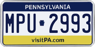 PA license plate MPU2993