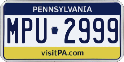 PA license plate MPU2999