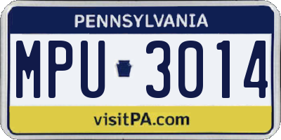 PA license plate MPU3014