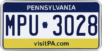 PA license plate MPU3028