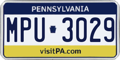 PA license plate MPU3029
