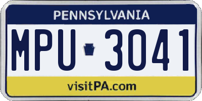 PA license plate MPU3041