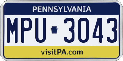 PA license plate MPU3043