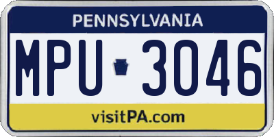 PA license plate MPU3046