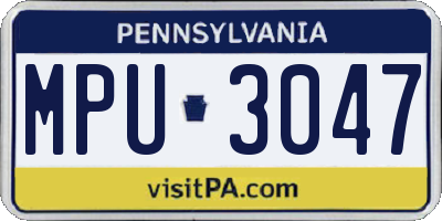 PA license plate MPU3047