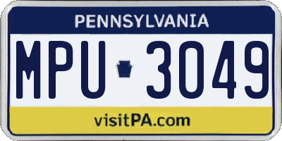 PA license plate MPU3049
