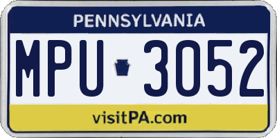 PA license plate MPU3052