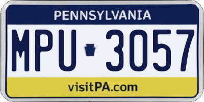 PA license plate MPU3057