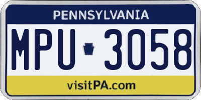PA license plate MPU3058
