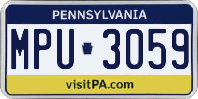 PA license plate MPU3059