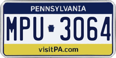 PA license plate MPU3064