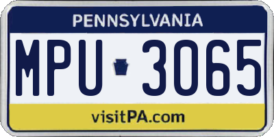 PA license plate MPU3065