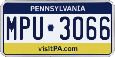 PA license plate MPU3066