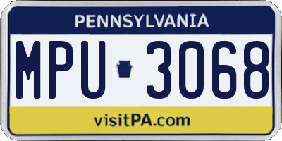 PA license plate MPU3068