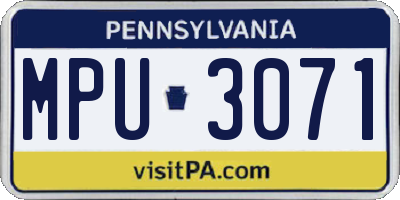 PA license plate MPU3071