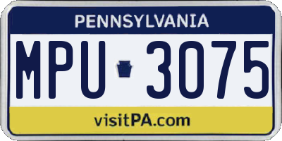 PA license plate MPU3075