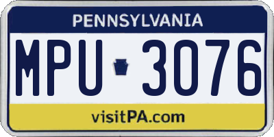 PA license plate MPU3076