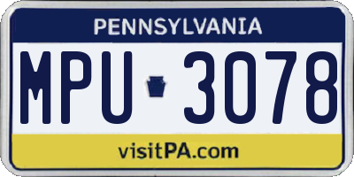 PA license plate MPU3078