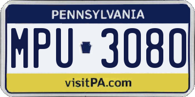 PA license plate MPU3080